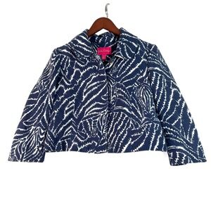 Lilly Pulitzer Womens Beauford Show Your Stripes Zebra Short Blazer Sz 2